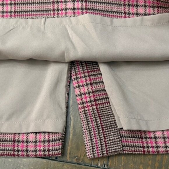 Talbots Plaid Wool Blend A-Line Skirt Pink Tan Size 8 - Picture 4 of 6